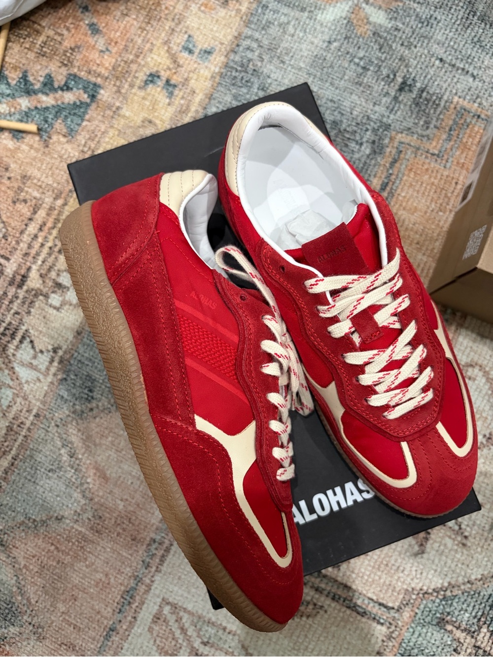 Alohas TB.490 RIFE SHEEN RED LEATHER SNEAKERS